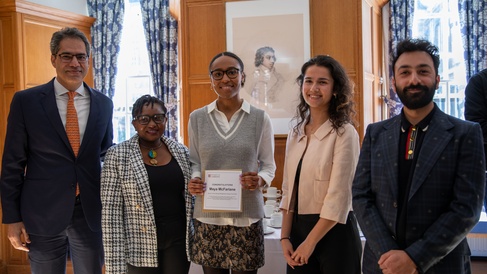 Pro-Vice-Chancellor, Prof Kamal Munir, Rumbidzai Dube, Maya McFarlane, Tara Choudhury, SU BME Officer and Dr Ali Meghji, one of the University's Race and Inclusion Champions