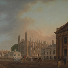 Thomas Malton the Younger, 1748–1804, King's Parade, Cambridge, between 1798 and 1799, Oil on canvas painting