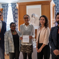 Pro-Vice-Chancellor, Prof Kamal Munir, Rumbidzai Dube, Maya McFarlane, Tara Choudhury, SU BME Officer and Dr Ali Meghji, one of the University's Race and Inclusion Champions