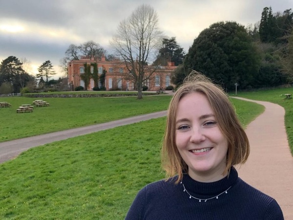 Photo of the author with Killerton House in the background.